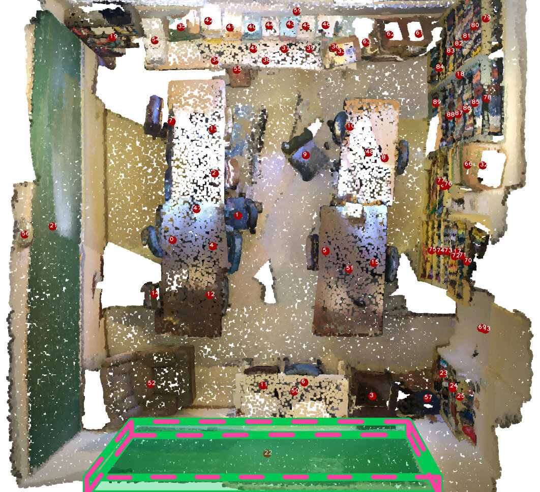 3D visual grounding of a blackboard in a point cloud